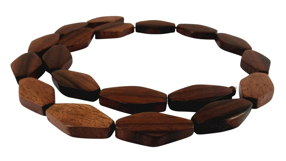 😏 Tiger- Ebenholz Perlen Trapeze ca. 22x12 mm Holzperlen NATURperlen Strang 😉 - Bild 1 von 1