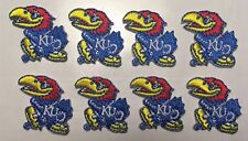 Kansas Jayhawks KU Iron on Patches Embroidered  Emblem Applique 1" tall  8 pcs.