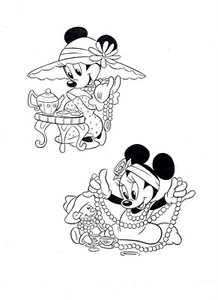 MINNIE'S TEA PARTY 1994 Producción MINNIE Estudio Hoja Modelo Copia Guía Página - Imagen 1 de 4