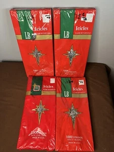 Vintage Brite Star, LB Icicle Strands Christmas Tree Lot of 4 Silver Tinsel NEW - Picture 1 of 13