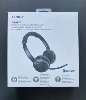 Targus AEH104 Bluetooth Wireless Stereo Headset & Microphone - Black (INC VAT) - Image 1 of 2