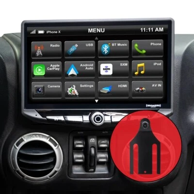 Stinger Jeep Wrangler JK 07-10 10" Touch Screen Radio Kit w/ tire mount cam - Image 1 of 4