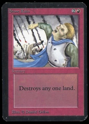 1993 MTG Magic the Gathering Card Alpha Stone Rain Raw MP Gaming Card TCG - Image 1 of 2