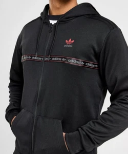 Adidas Originals IS6118 NY Tape Full Zip Hoodie Black XXL 2XL - Picture 1 of 22