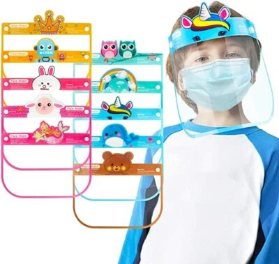 Kids Face Shield with Elastic HeadBand, Kids Face Cover Visor,  10 per Order. - Image 1 of 4