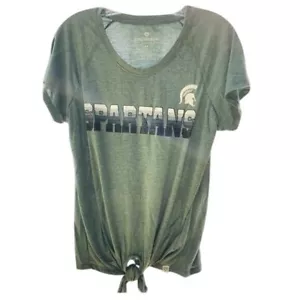 Colosseum Womens Michigan State Spartans Knot Front T-Shirt M New - Picture 1 of 6