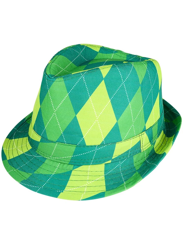 Adultos Día de San Patricio Gángster Irlandés Cuadros Fedora Sombrero Disfraz Accesorio Foto 1 de 1