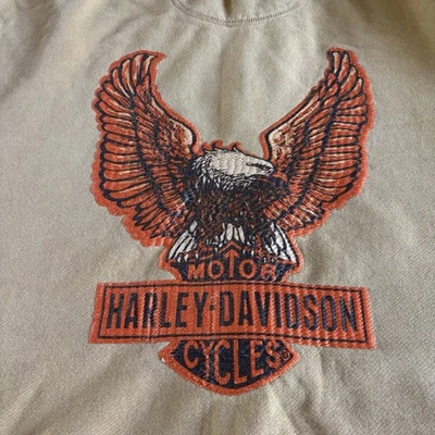NWT-VINTAGE HARLEY DAVIDSON ZIP HOODIE BROWN MEN'S SIZE 3XL - Image 1 of 4