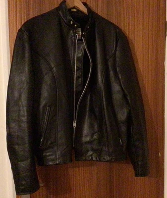 Leather Jacket~Sears~ L  (50)~The Leather Shop Black~zip-Out Lining - Image 1 of 4