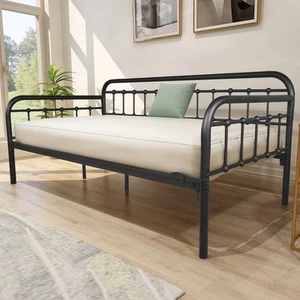 Metal Daybed Frame Heavy Duty Metal Slats Sofa Bed Platform Mattress Foundati... - Picture 1 of 9