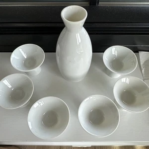 Vintage MCM Mid Century Modern Set 6 Otagiri OMC japanische Sake Tassen weiß Porzellan - Bild 1 von 9