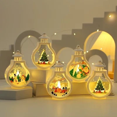 Christmas LED Retro Window Candle Lantern Tabletop Light Home Office Decor Gift - Image 1 of 4