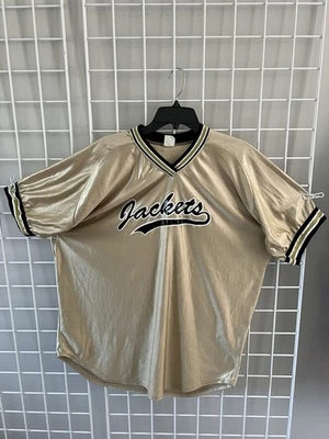 Vintage Georgia Tech Yellow Jackets Mens Shirt Baseball Jersey Size XXL Gold - Image 1 of 4