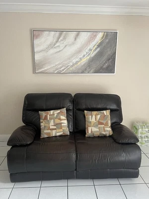Reclinable Leather Sofa - Image 1 of 2