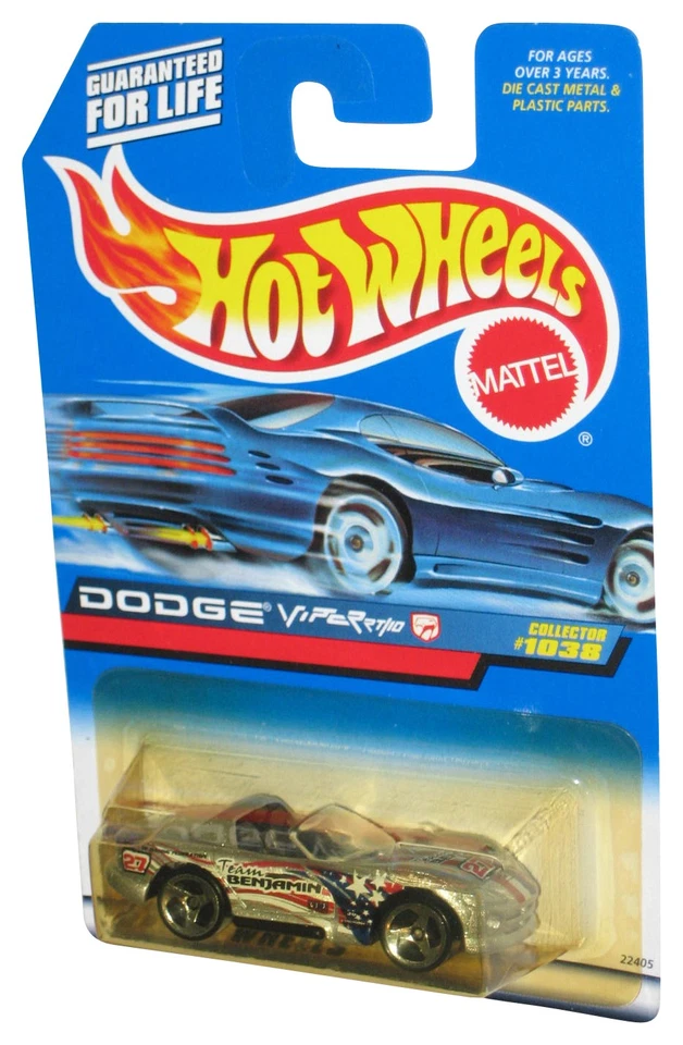 Hot Wheels Dodge Viper RT/10 (1998) Silver Collector Toy Car #1038 - (Plastic Ye - Image 1 of 1