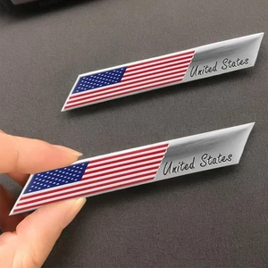 2x Bandera Americana EE. UU. Logo Emblema Metal Adhesivo Insignia Calcomanía Borde Accesorios Coche - Imagen 1 de 12