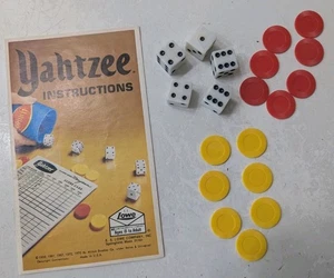 Vtg 1978 Replacement Pieces Yahtzee Dice Game Lowe Milton Bradley - Picture 1 of 6