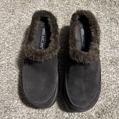 Parte superior de cuero Lower East Side Gamuza, marrón mullido mula mujer 6 nuevo Y2K vintage Foto 1 de 4