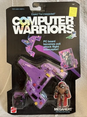 Computer Warriors "MEGAHERT" PC Board Attack Flight Interceptor NEW 1989 Mattel - Image 1 of 4
