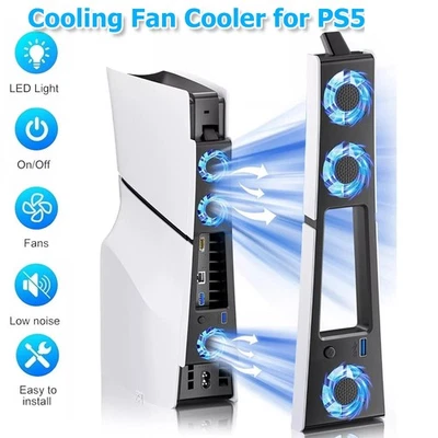 Quiet Dual-Speed Cooling Fan for PS5 Console with Extra USB 3.0 Port - Image 1 of 4