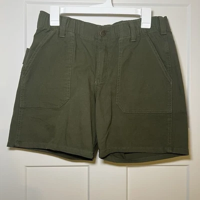 NWT Carhartt Women’s Rugged Flex Canvas Work Short Relaxed Fit Basil Size 14 Reg - Image 1 of 4