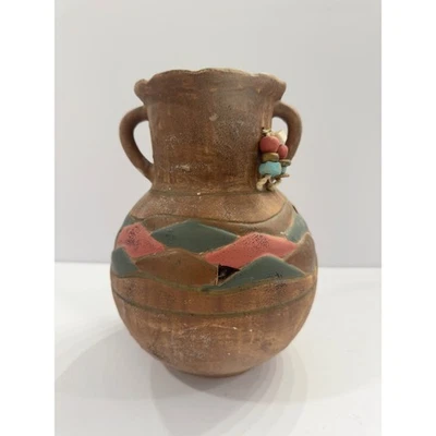 Rustikale Terrakotta Keramik Vase Deko Landschaft Akzente Handarbeit - Bild 1 von 4