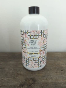 Beekman 1802 Goat Milk Hand And Body Wash Amber Sunset Lily, 24 oz NO PUMP - Picture 1 of 2