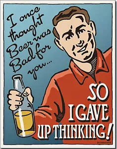 I Once Thought Beer Was Bad... divertido letrero de metal 400 mm x 320 mm (de) - Imagen 1 de 1