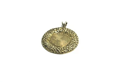 MM Sterling Silver Zodiac Virgo Medallion Set In Textured Wreath Frame Pendant Foto 1 de 4
