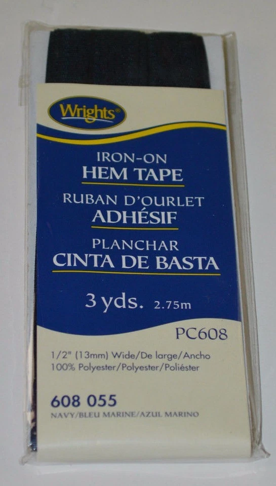 Cinta para planchar en el dobladillo Wrights 1/2"x3yd - Elige entre 12 colores diferentes brillante y nueva Foto 1 de 1
