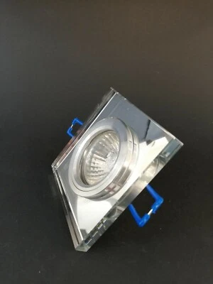 Faretto da incasso vetro cristallo sfaccettato specchiato quadrato 9x9 cm - Immagine 1 di 3
