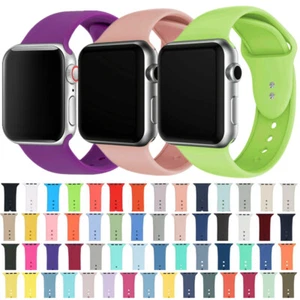 Für Apple Watch Armband Silikon Series 5 4 3 2 1 38/40/42/44mm Ersatz Bracelet - Bild 1 von 9