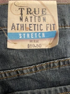 True Nation Mens 58x30 Athletic Fit Stretch Denim Ivy Blue Jeans NWT - Picture 1 of 8