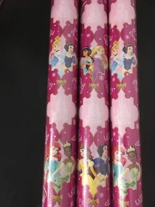 Disney Princess GIFT WRAP WRAPPING PAPER ROLL HOLIDAY 60 SQ. FT Ariel Tiana Bell - Picture 1 of 1