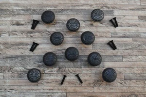 10 Stck. Vintage Gusseisen Eastlake Blumenschublade Schrank Türgriffe Knopf Griff Bauernhof Dez - Bild 1 von 9