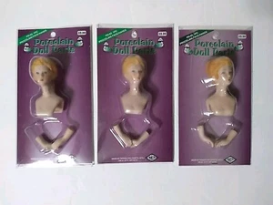 Basteln etc Porzellan Puppe Teile, Gesicht und Hände, blonde blaue Augen, 3 Stück - Bild 1 von 11