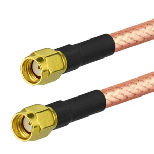 RP SMA male plug to RP SMA Adapter pigtail cable COAX RG400 6FT 2m for Wireless - Zdjęcie 1 z 9