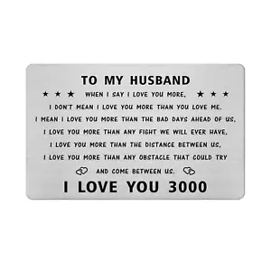 to My Husband Wallet Card, I Love You Gifts for Him Husband, Husband Birthday Ca - Picture 1 of 12