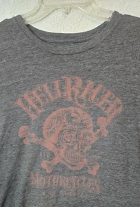 Lucky Brand Short Sleeve T Shirt Men's Sz XL- Hell Racer Motorcycles Los Angeles - Picture 1 of 7