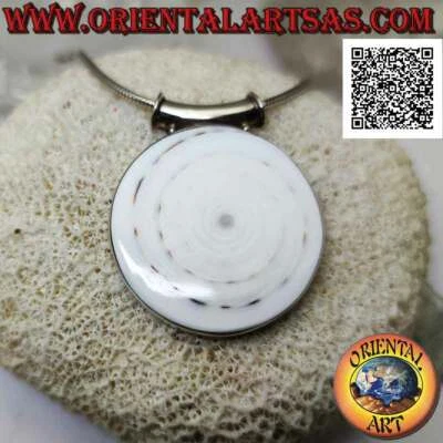 Ciondolo in Argento 925‰ gasteropode tonda grande su montatura liscia laterale e - Immagine 1 di 4