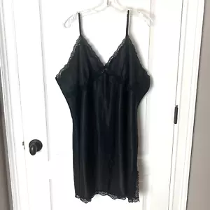 Vintage Gilligan & O'Malley Lingerie Woman Size XXXL Black Gown Chemise - Picture 1 of 9