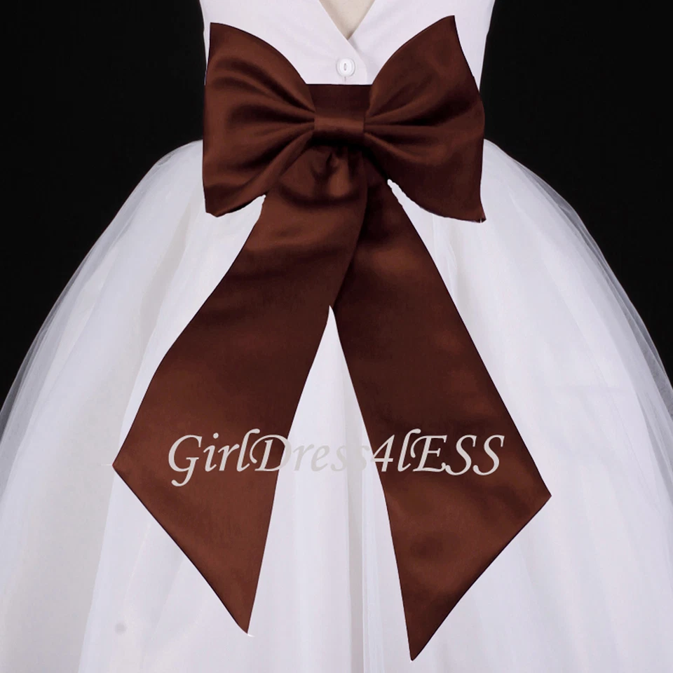 Vestido de boda niña flor faja lazo cintura cinturón S M L 6M 12M 18M 2 4 6 8 10 12 Foto 1 de 1