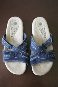 Earth Origins Baylee 8.5 M Adjustable Leather Strap Cushioned Sandals EUC! - Picture 1 of 9