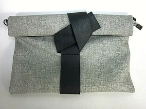 BOLSO CLUTCH DE GRAN TAMAÑO MONEDERO MUJER GRANDE CUERO PULSERA BOLSO GRIS NUEVO CON ETIQUETA - Imagen 1 de 4