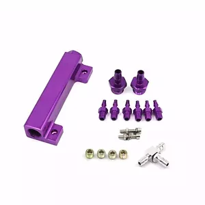 Gsp Aluminum Turbo Wastegate Bosst Vacuum Intake Manifold 6 Port 1/8 NPT Purple - Foto 1 di 5