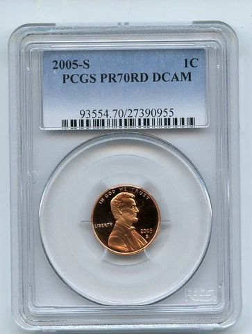 2005 S 1C Lincoln Cent PCGS PR70DCAM Cover