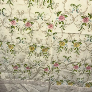 2 Vtg Cannon Royal Family Pillowcase Cotton Crisp Percale Floral Pink Standard - Picture 1 of 6
