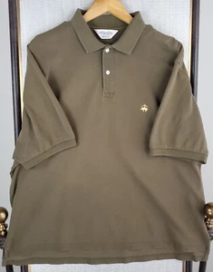 VTG BROOKS BROTHERS Size Large Made in USA Polo Shirt Mens Drab Green Cotton  - Picture 1 of 12