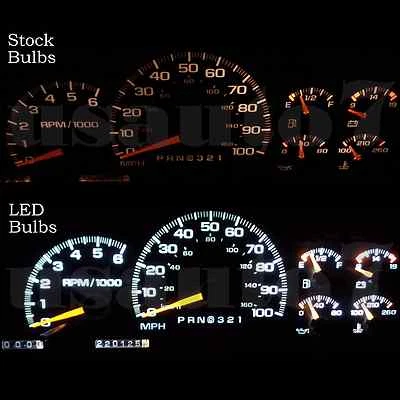 95-98 Chevy Tahoe Dash Speedometer Instrument Cluster Gauge White LED LIGHTS KIT - Image 1 of 4