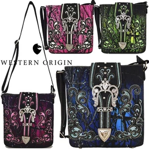 Camouflage Western Crossbody Handbag Concealed Carry Purse Single Shoulder Bags - Picture 1 of 21